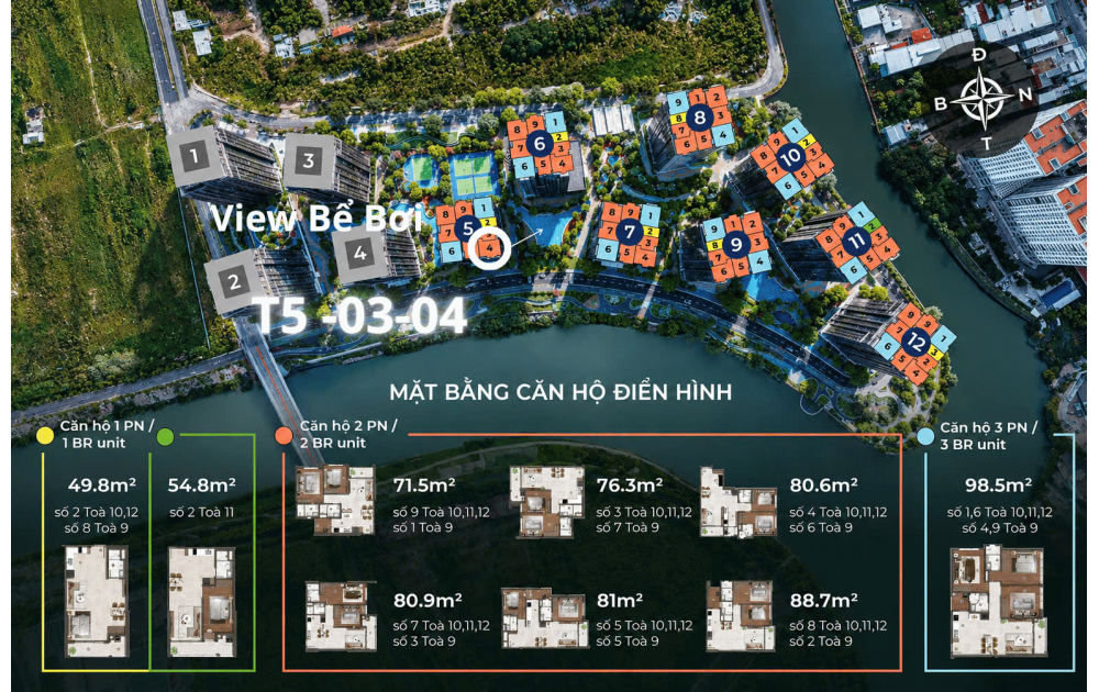  [RESORT BÊN THỀM NHÀ] CĂN GÓC 2PN THÁP 5 TẦNG 3 SIÊU TIỆN ÍCH- VIEW HỒ BƠI 5 SAO SIÊU XỊN MỊN! 